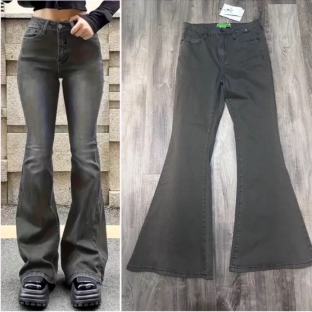 Free People x Sandrine Rose stonewash high rise flare jeans 29